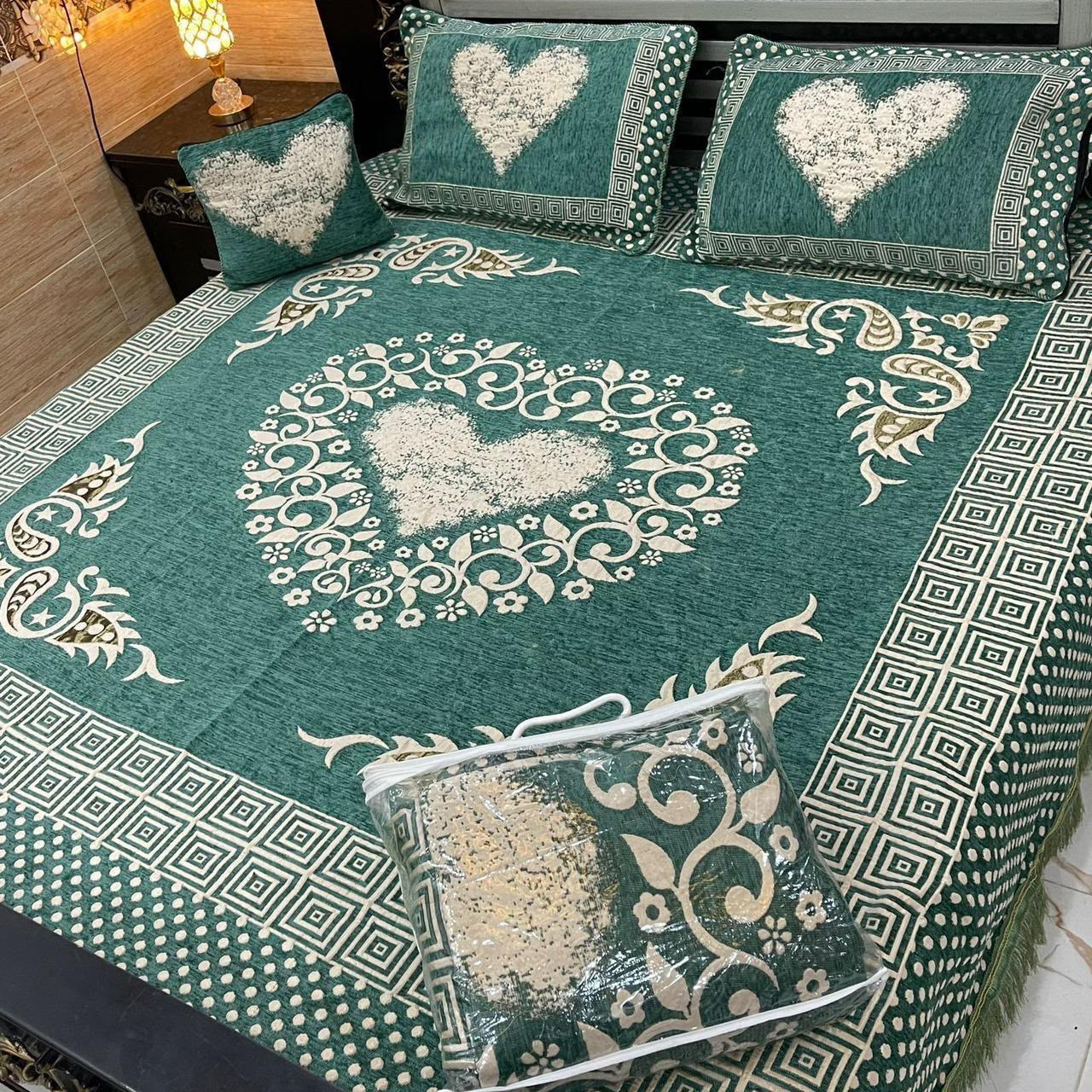 4Pc Velvet Jaquard Bedsheet AL # 4057