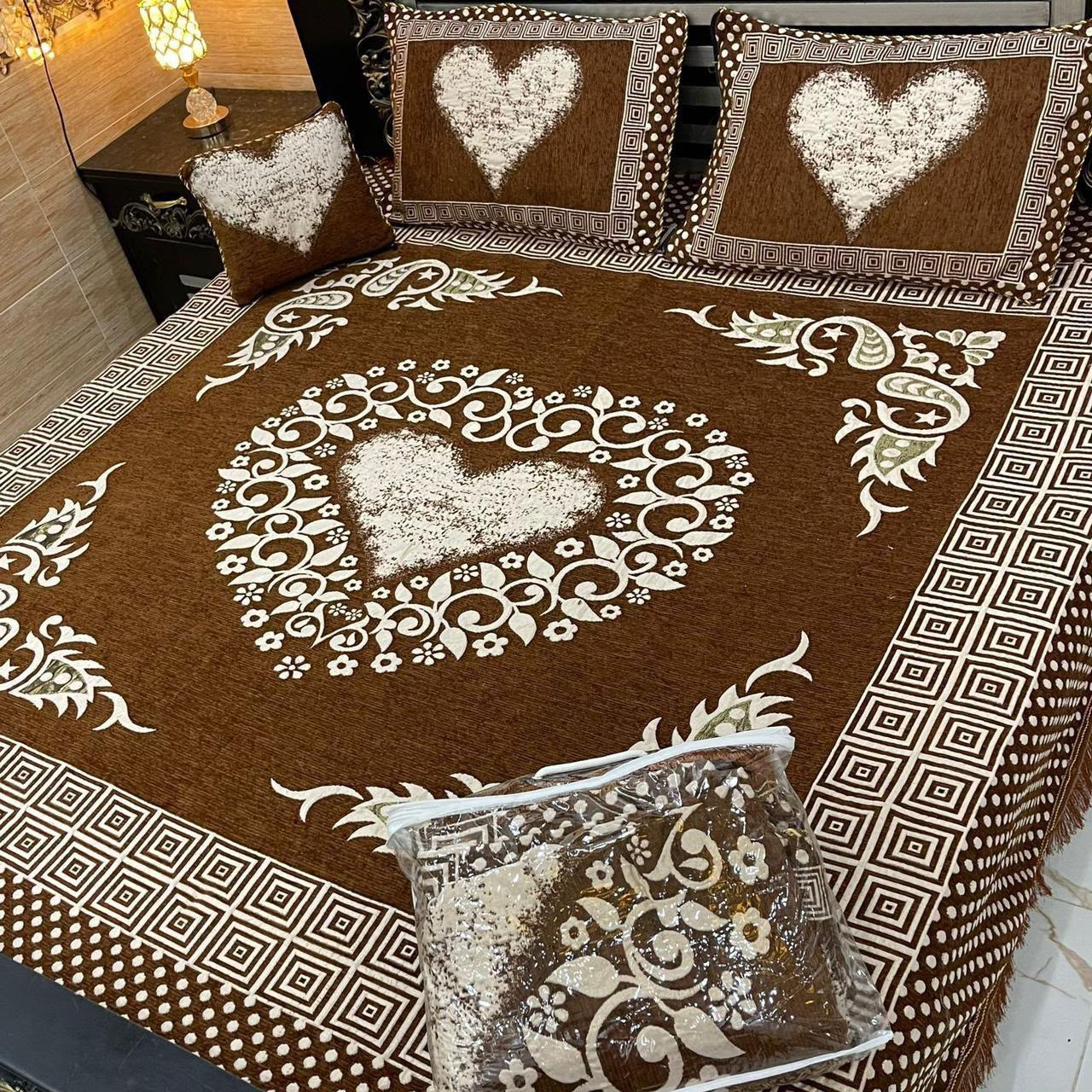 4Pc Velvet Jaquard Bedsheet AL # 4059