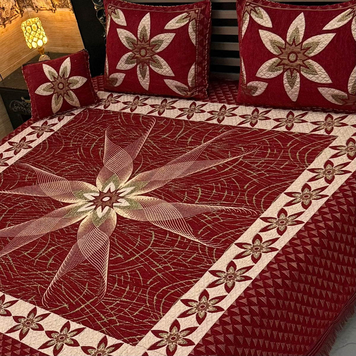 4Pc Velvet Jaquard Bedsheet AL # 4060