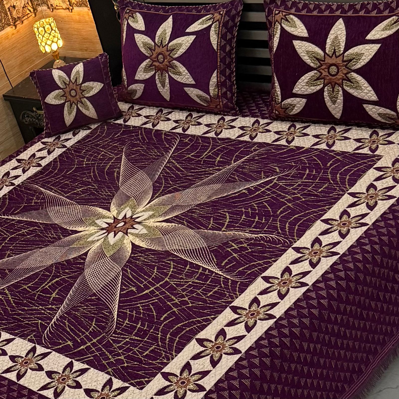4Pc Velvet Jaquard Bedsheet AL # 4062
