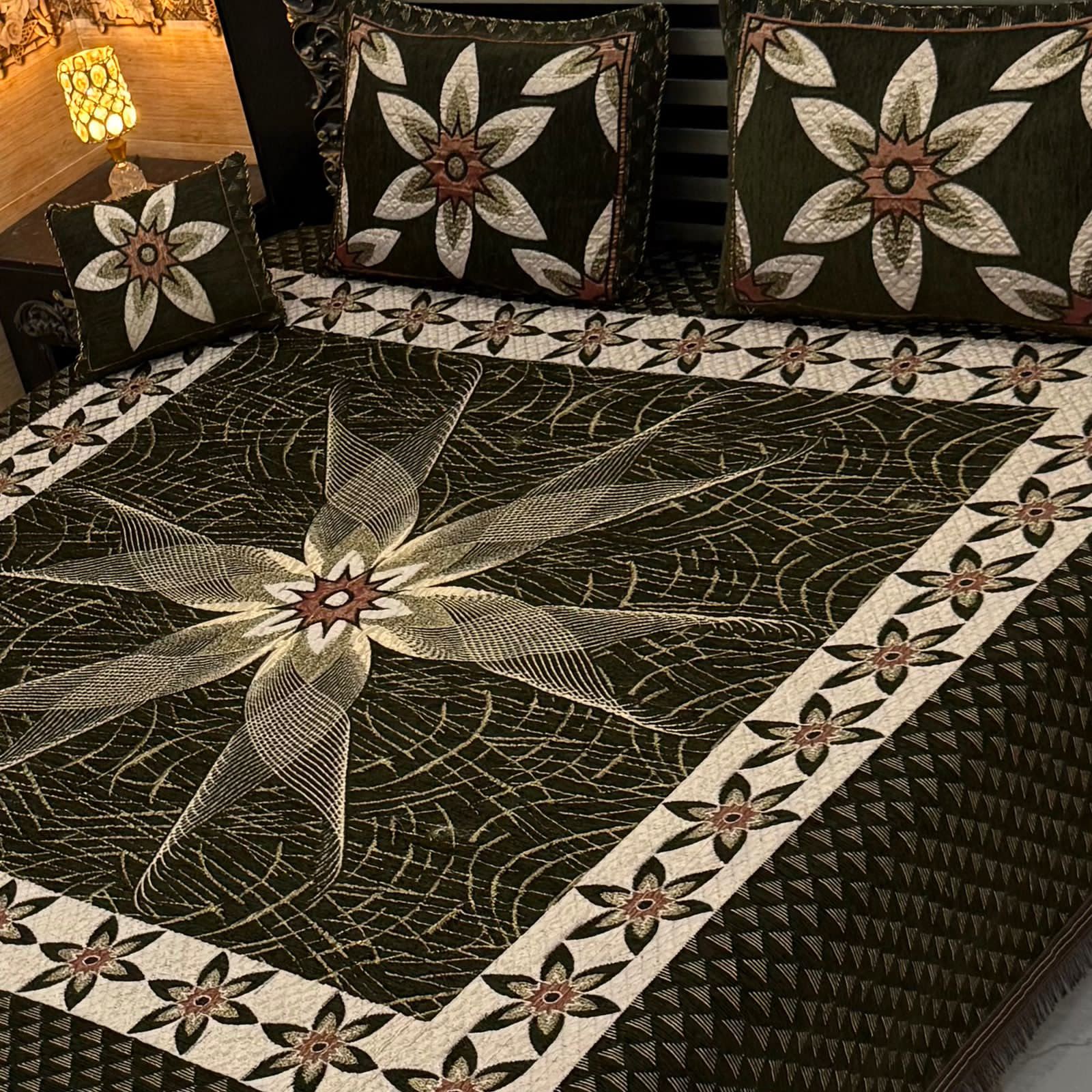 4Pc Velvet Jaquard Bedsheet AL # 4063