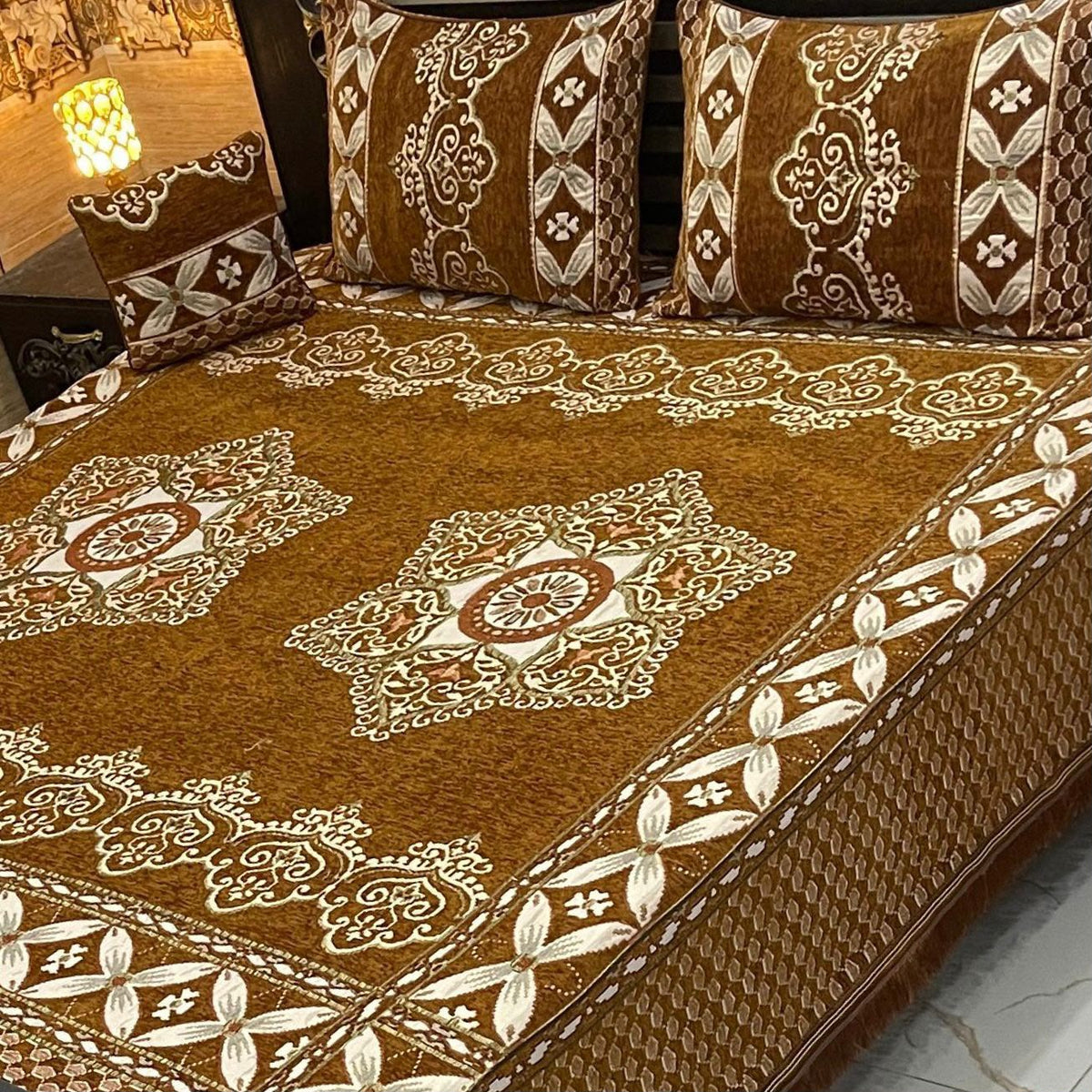 4Pc Velvet Jaquard Bedsheet AL # 4006