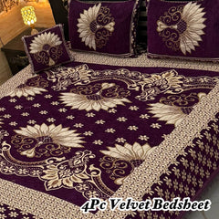 4Pc Velvet Jaquard Bedsheet AL # 4025