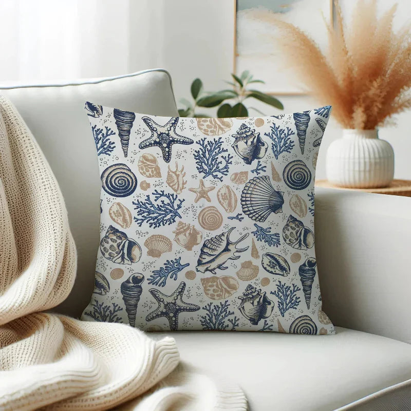 Waterproof Printed Cushion Cover Sea Life