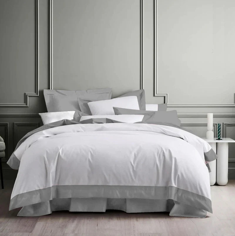 300 TC Plain Satin Cabana Duvet Cover Set - Aura Living