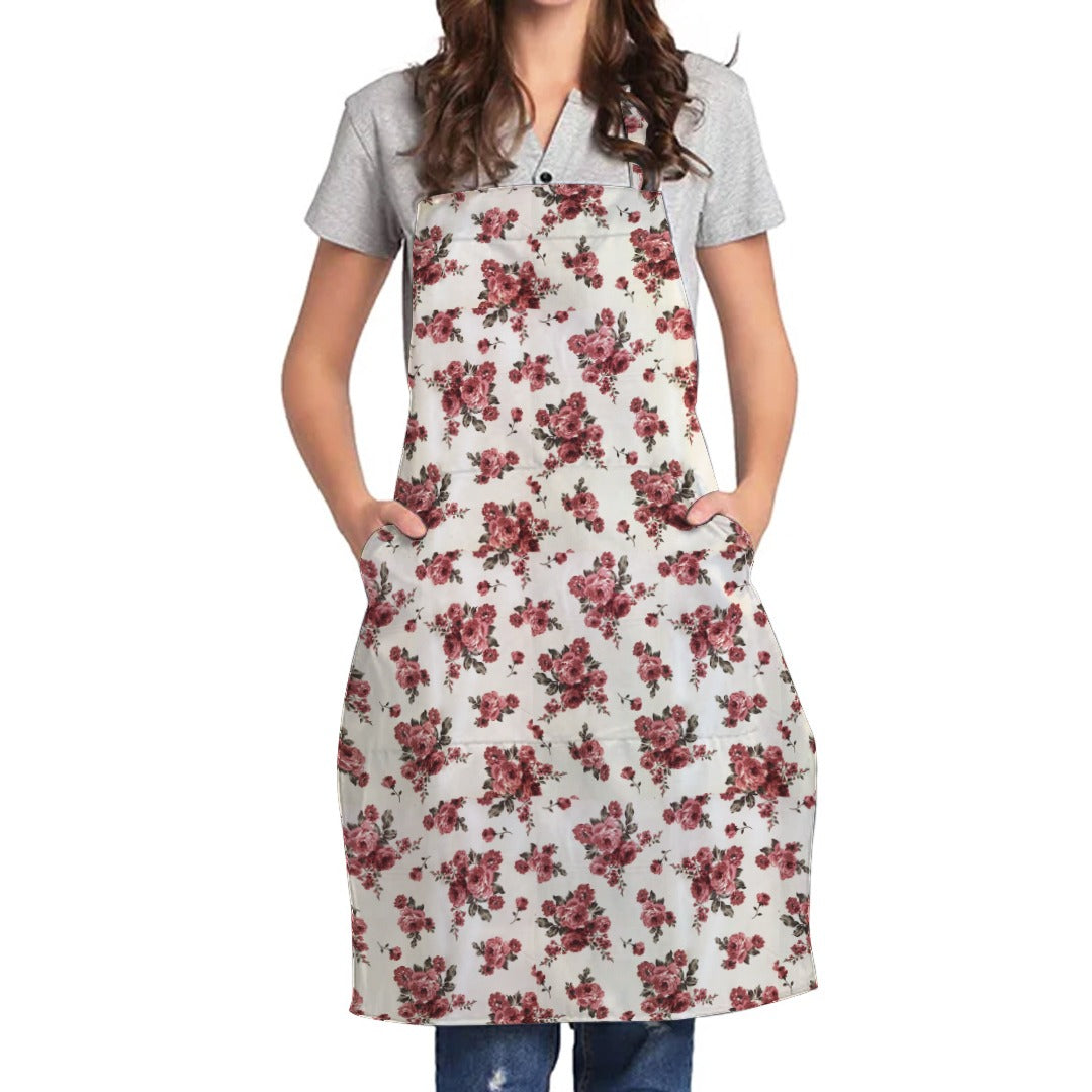 100% Cotton Waterproof Apron For Kitchen - Rose Garden - Aura living