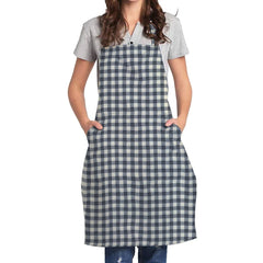 100% Cotton Waterproof Apron For Kitchen - Black Checked - Aura Living