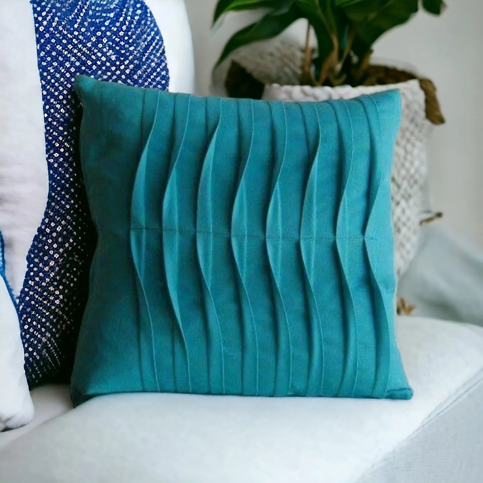 VELVET MID PLEATS CUSHION COVERS - 1 PC - Aura Living