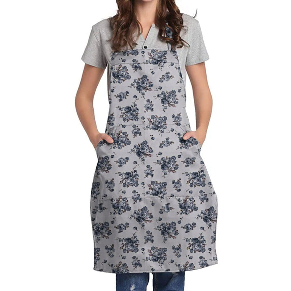 100% Cotton Waterproof Apron For Kitchen - Rose Garden Blue - Aura living