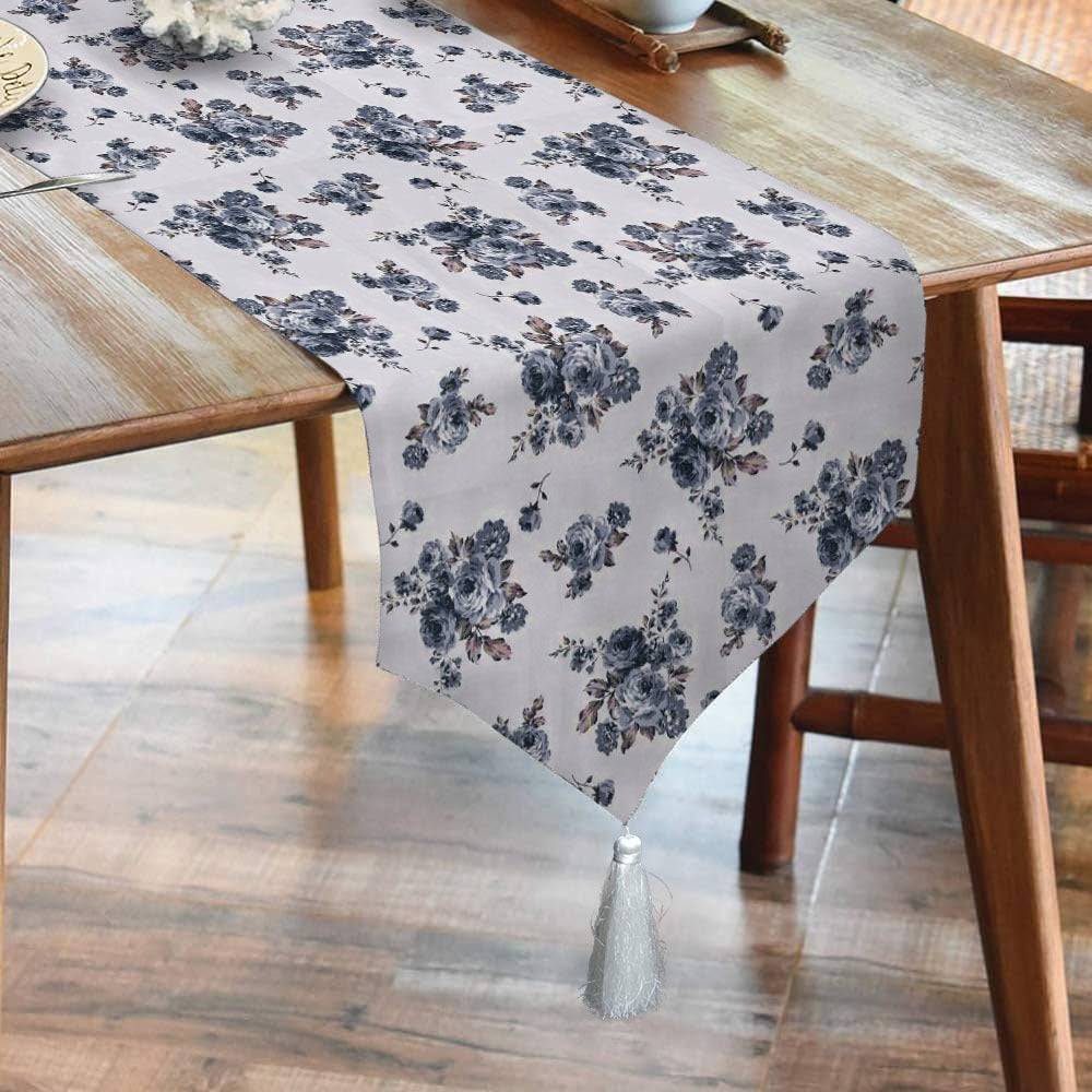 Waterproof Cotton Reversible Dinning Set - Rose Garden Blue - Aura living