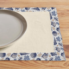 Print Bordered Cotton Dinning Set - Sea Life - Aura Living