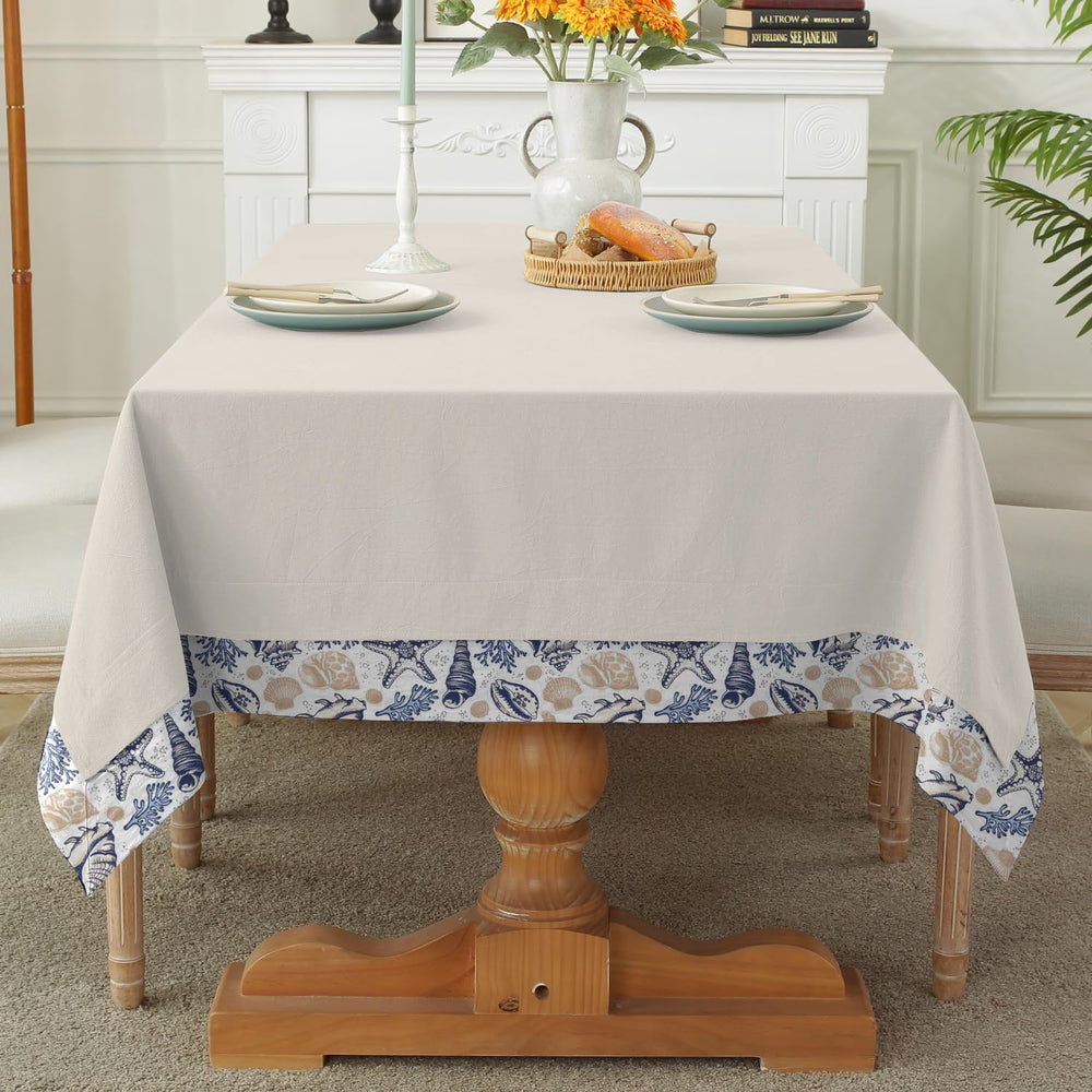 Print Bordered Cotton Dinning Set - Sea Life - Aura Living