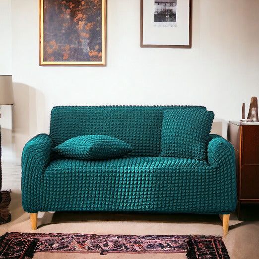 Fitted Sofa Cover - Lycra Bubble - zink