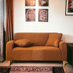 Fitted Sofa Cover - Lycra Bubble - Copper