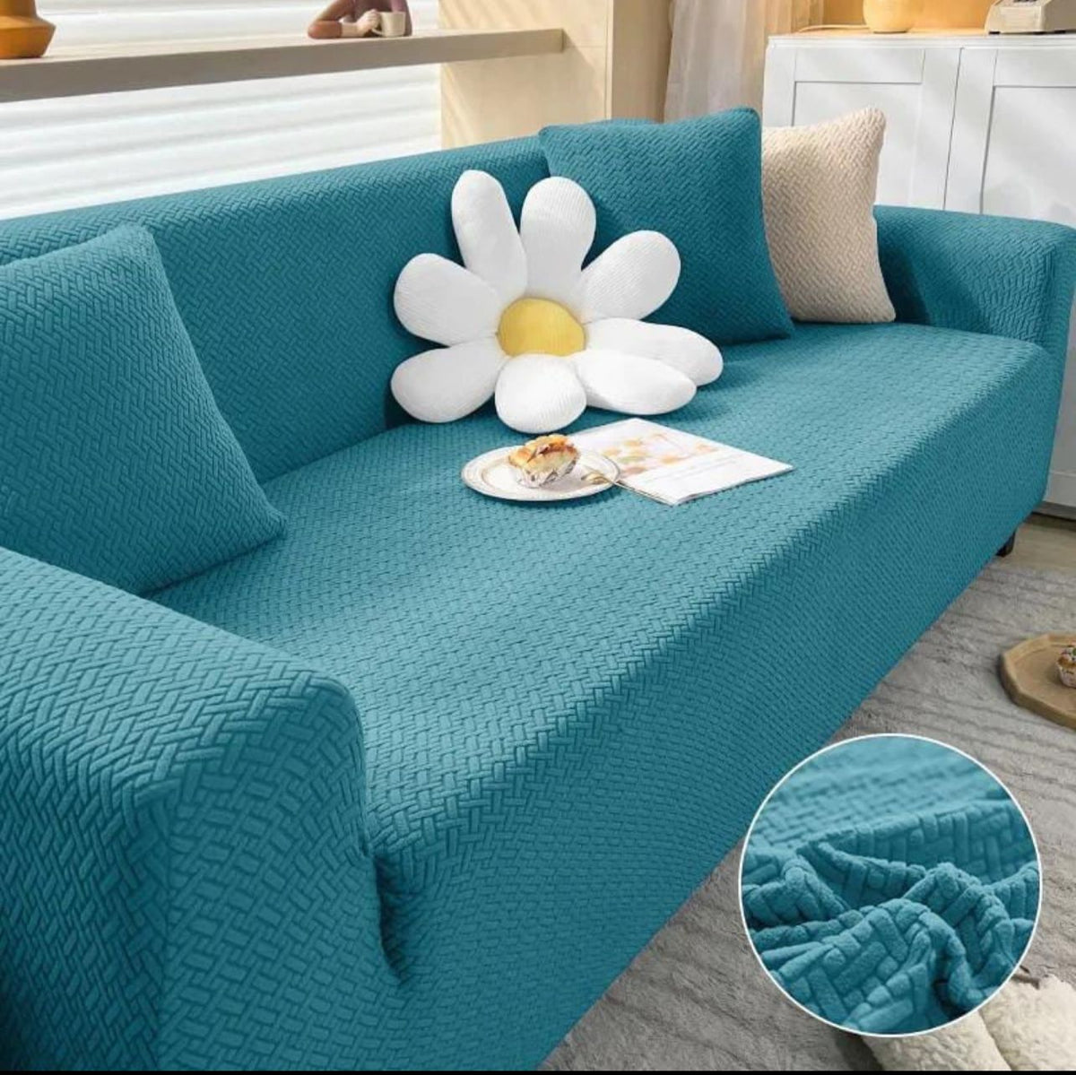 Jacquard Stripe Sofa Cover  - zink