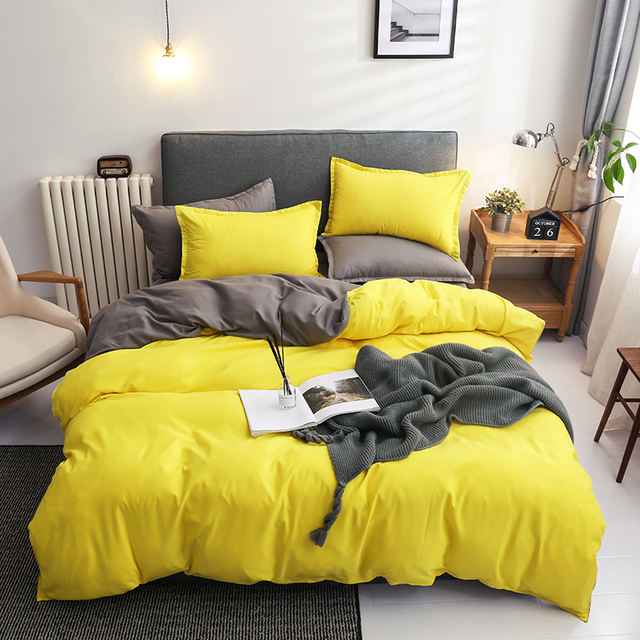 Plain Dyed Reversible Cotton Duvet Cover Set - 005 - Aura Living