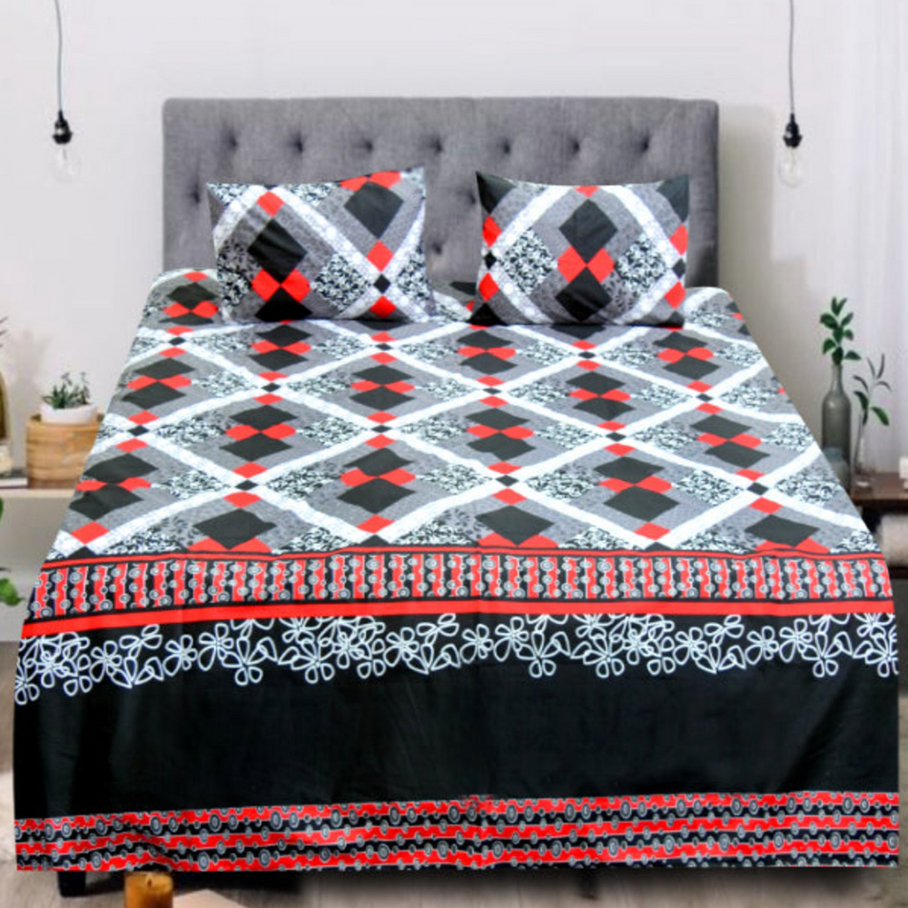 Cotton Double Bed sheet Set Abstract - Aura Living