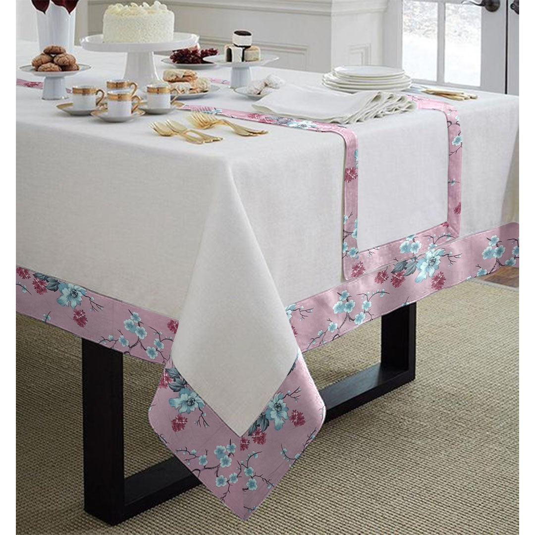 Cotton Tablecloth With Printed Bordered -