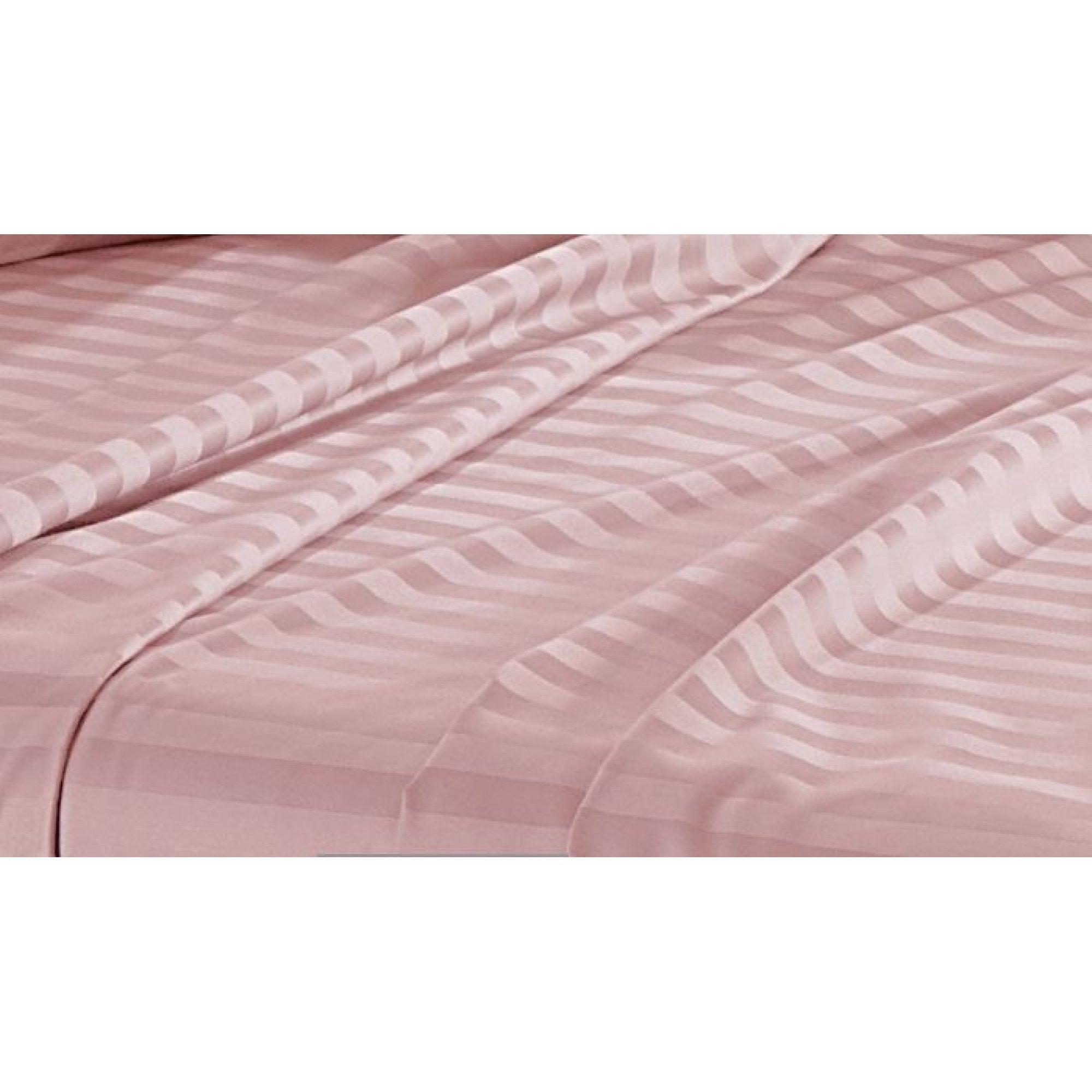 Luxury Strip Satin Bed sheet Set - Pink - Aura Living