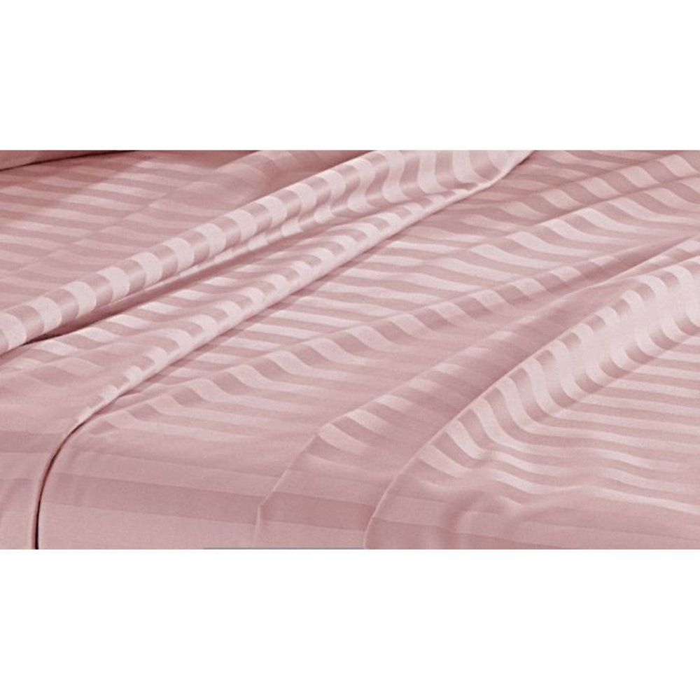 Luxury Strip Satin Bed sheet Set - Pink - Aura Living