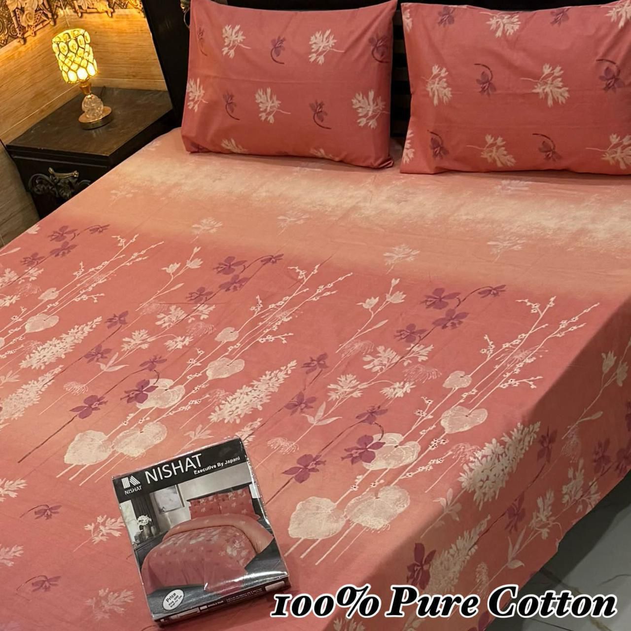 100% Pure Cotton Bedsheet 3 Piece Set AL # 110