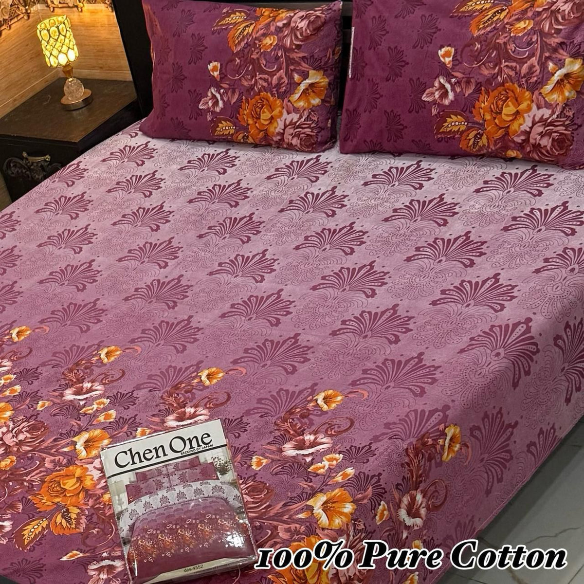 100% Pure Cotton Bedsheet 3 Piece Set AL # 115