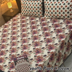 100% Pure Cotton Bedsheet 3 Piece Set AL # 122