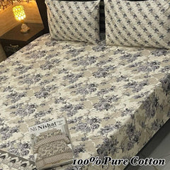 100% Pure Cotton Bedsheet 3 Piece Set AL # 124