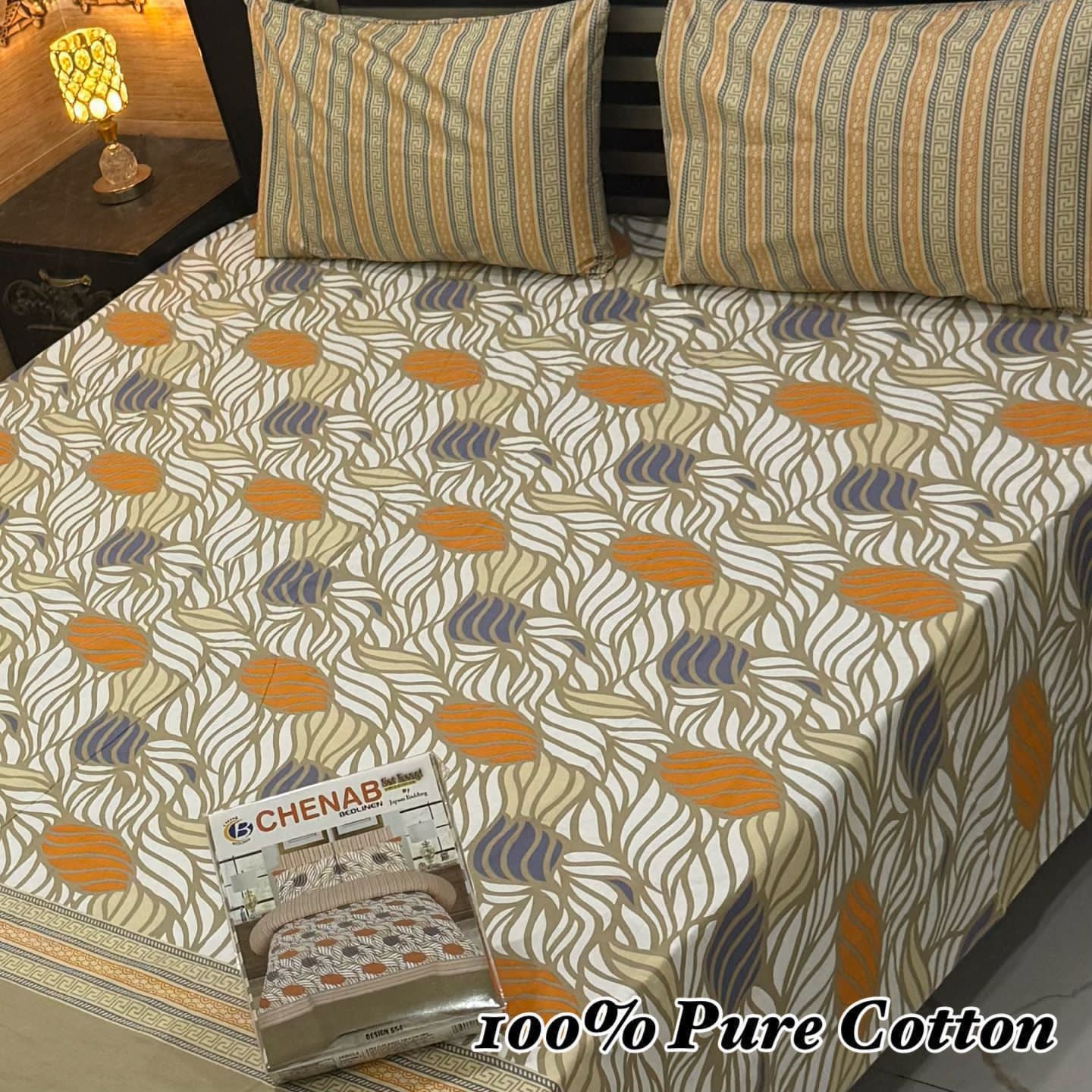 100% Pure Cotton Bedsheet 3 Piece Set AL # 127