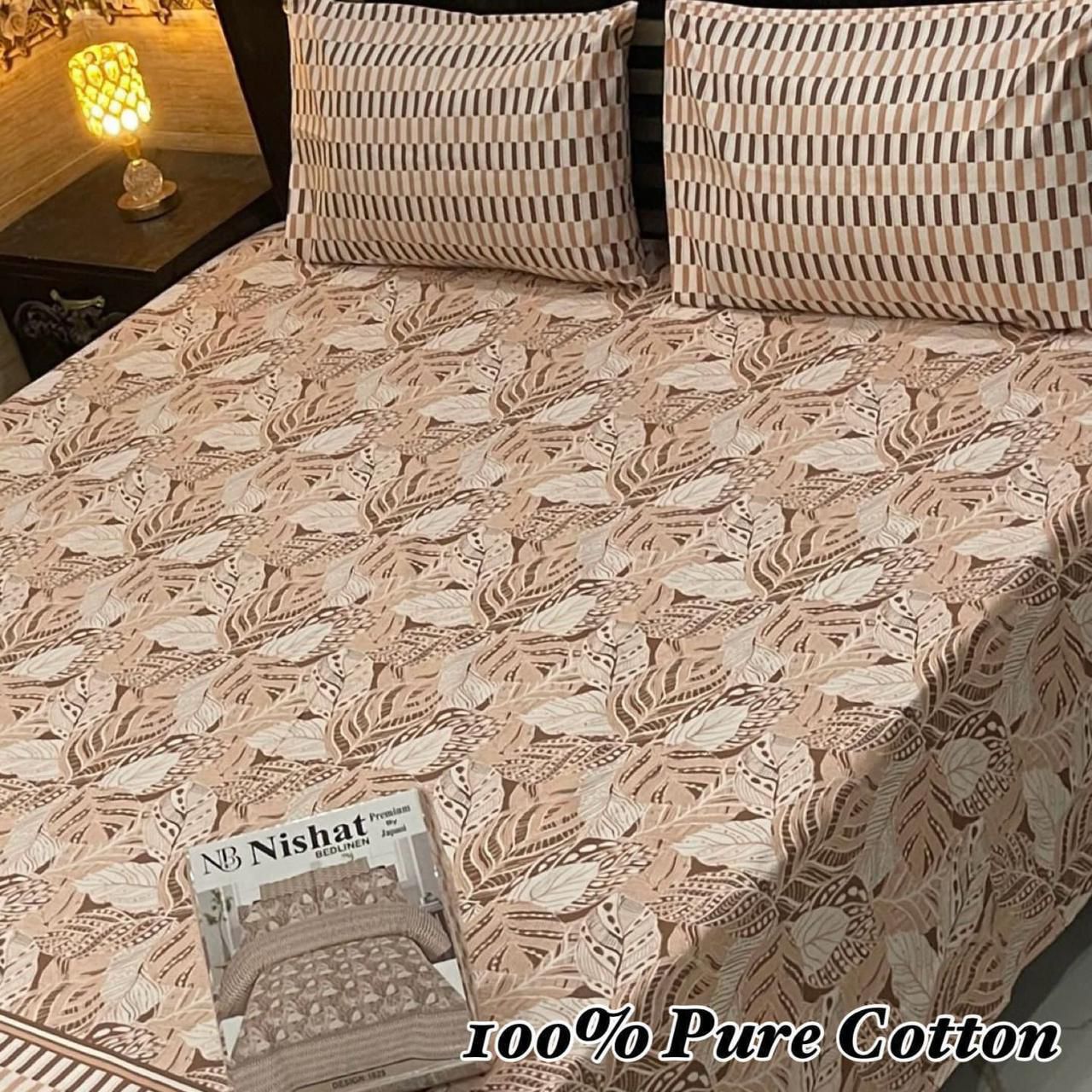 100% Pure Cotton Bedsheet 3 Piece Set AL # 129