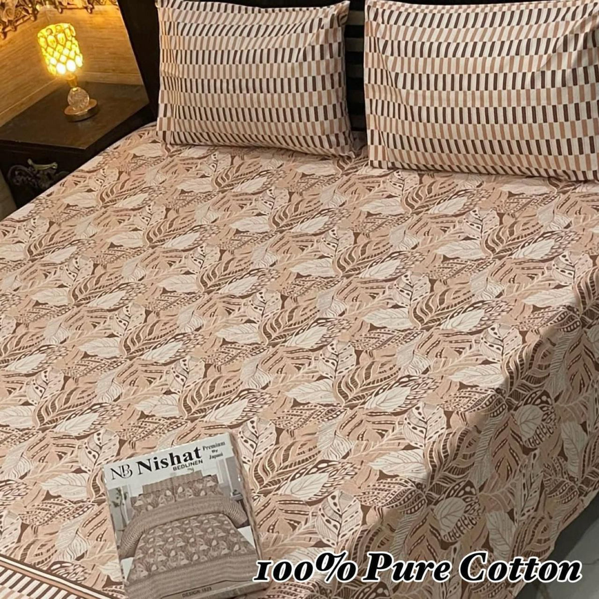 100% Pure Cotton Bedsheet 3 Piece Set AL # 129