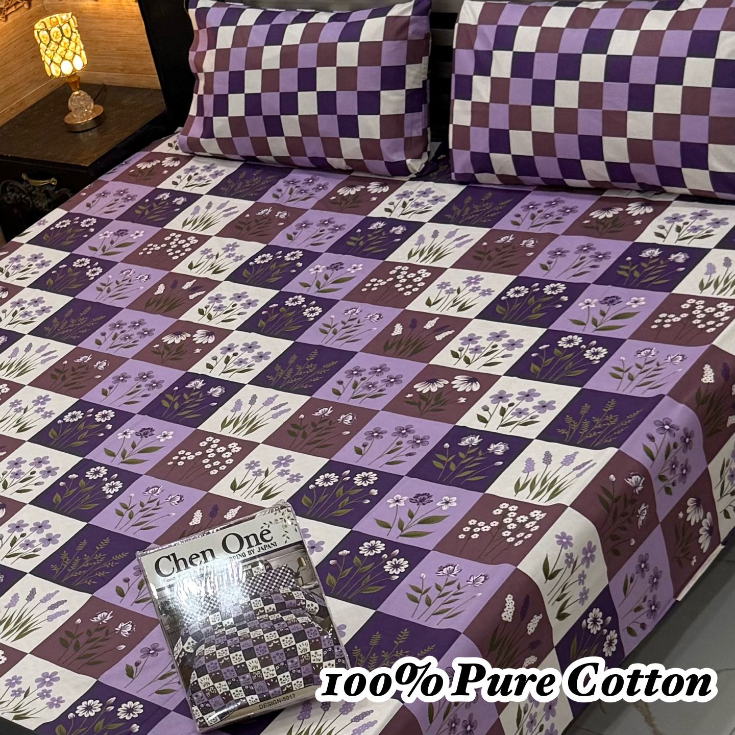 100% Pure Cotton Bedsheet 3 Piece Set AL # 135