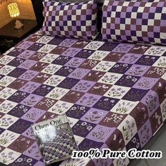 100% Pure Cotton Bedsheet 3 Piece Set AL # 135