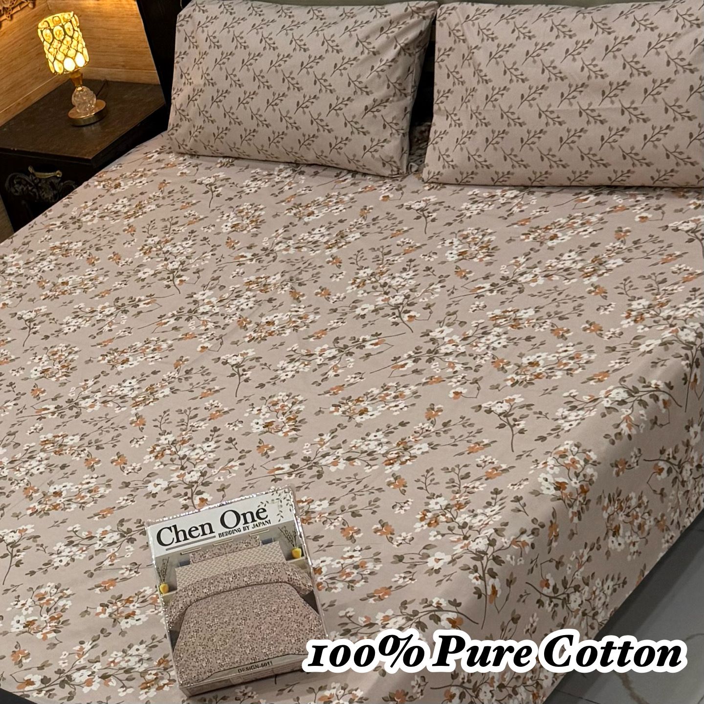 100% Pure Cotton Bedsheet 3 Piece Set AL # 137