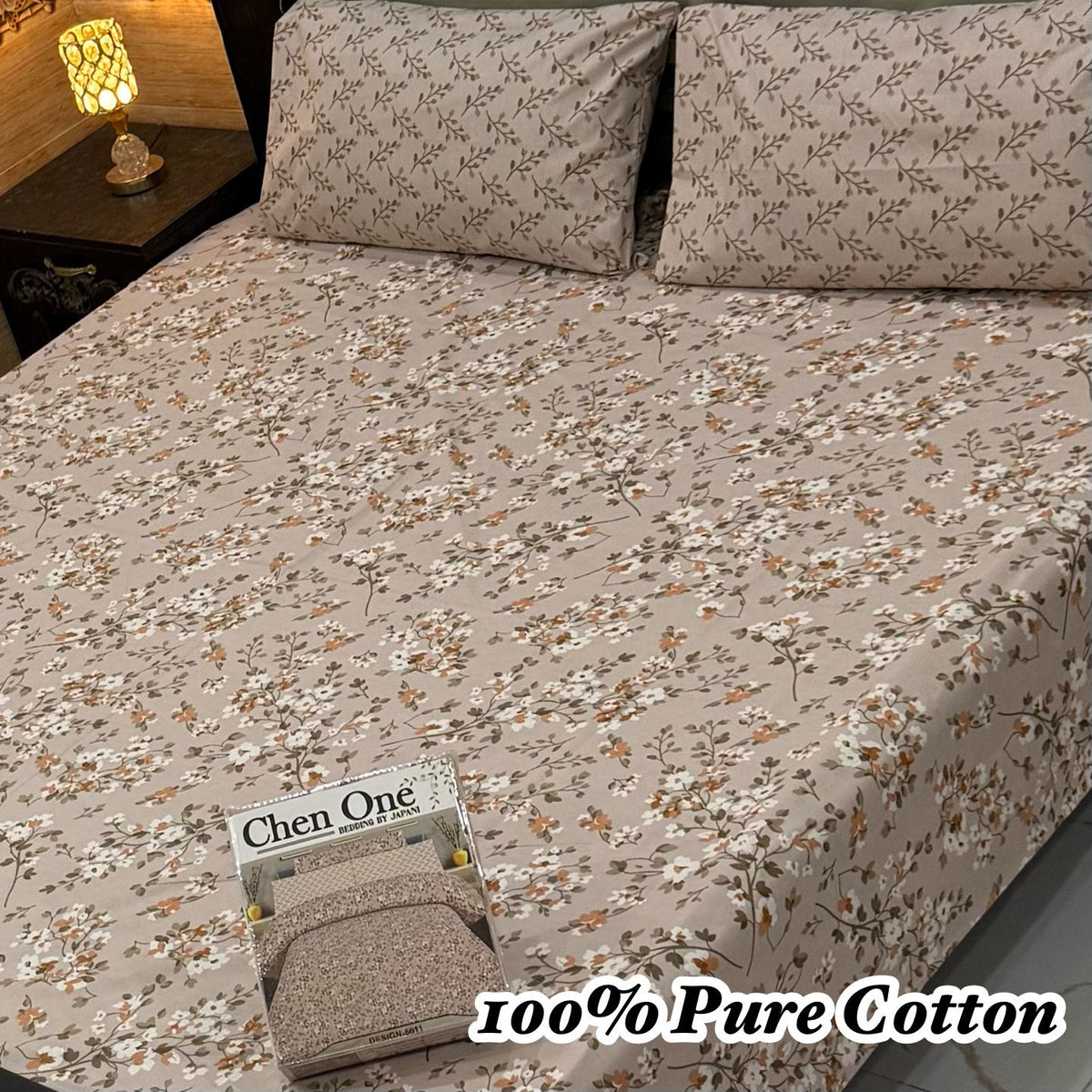 100% Pure Cotton Bedsheet 3 Piece Set AL # 137