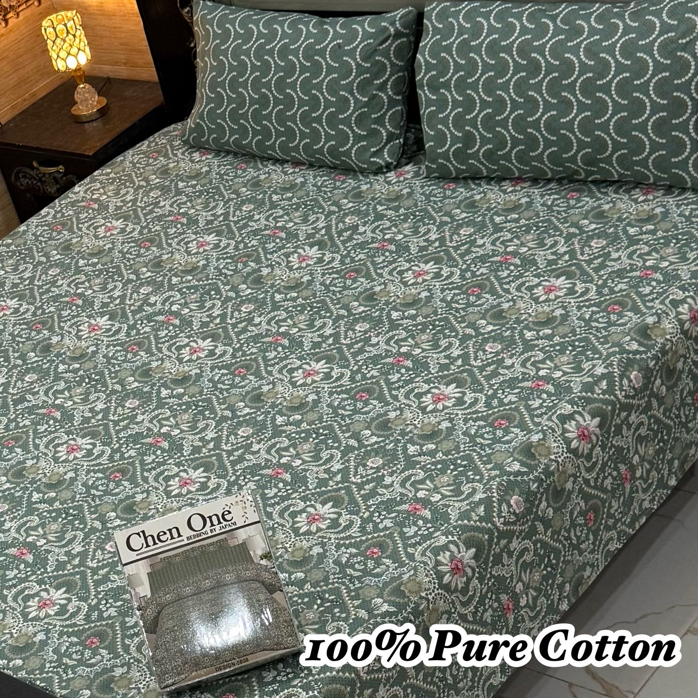100% Pure Cotton Bedsheet 3 Piece Set AL # 139
