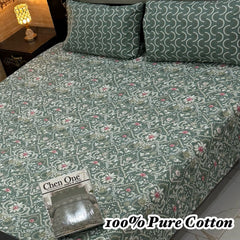 100% Pure Cotton Bedsheet 3 Piece Set AL # 139