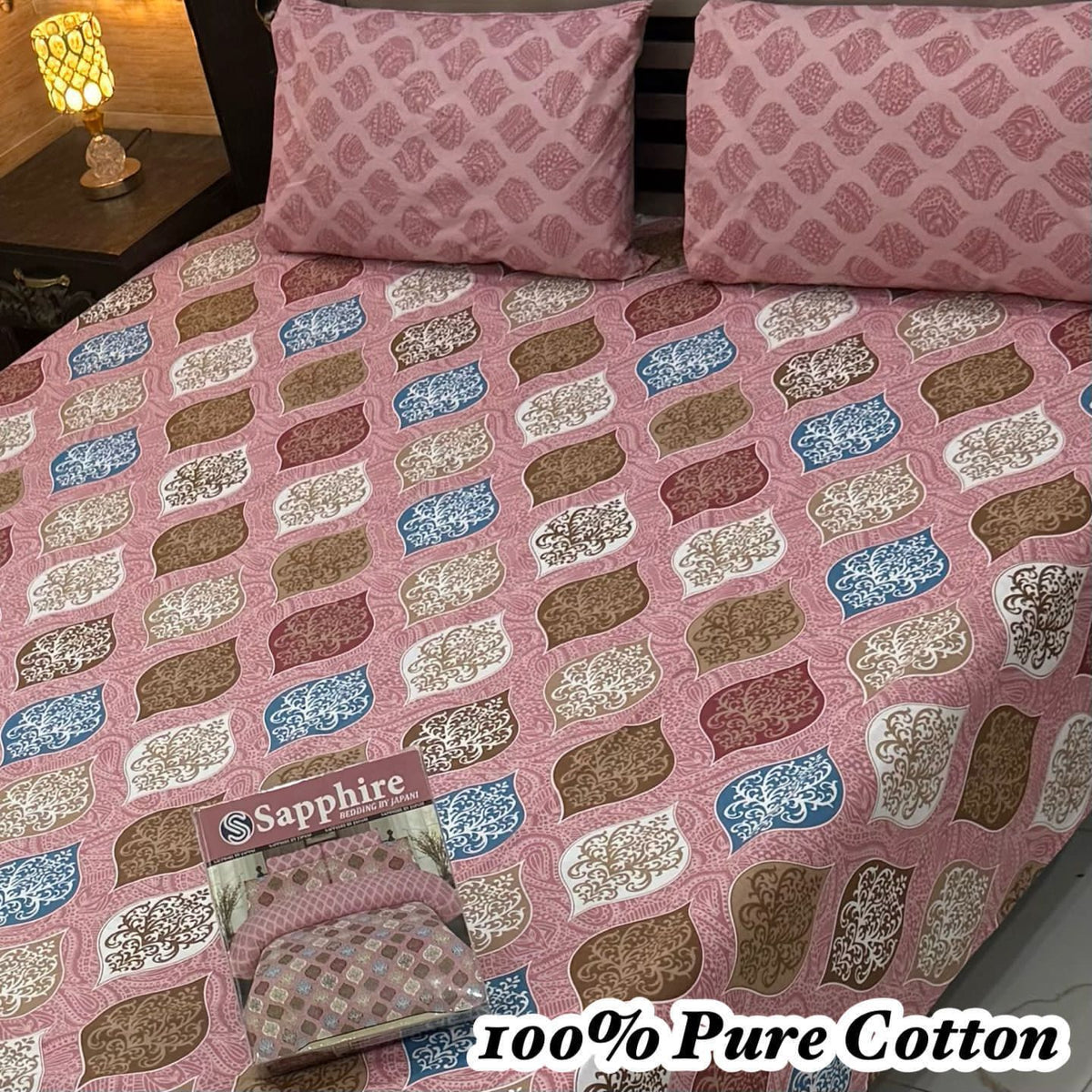 100% Pure Cotton Bedsheet 3 Piece Set AL # 143