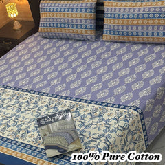 100% Pure Cotton Bedsheet 3 Piece Set AL # 145