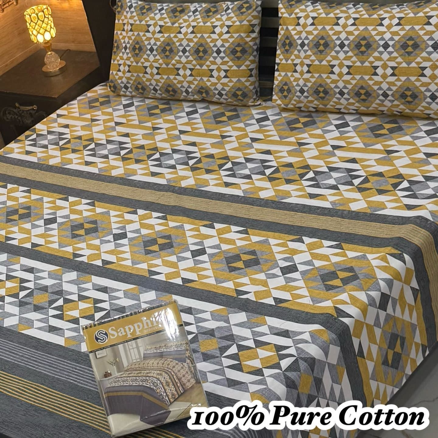 100% Pure Cotton Bedsheet 3 Piece Set AL # 149