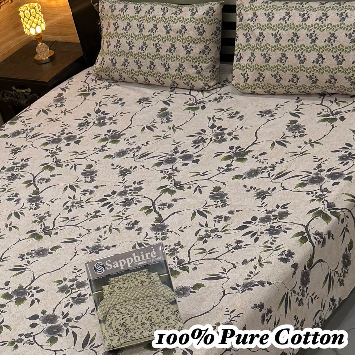 100% Pure Cotton Bedsheet 3 Piece Set AL # 151