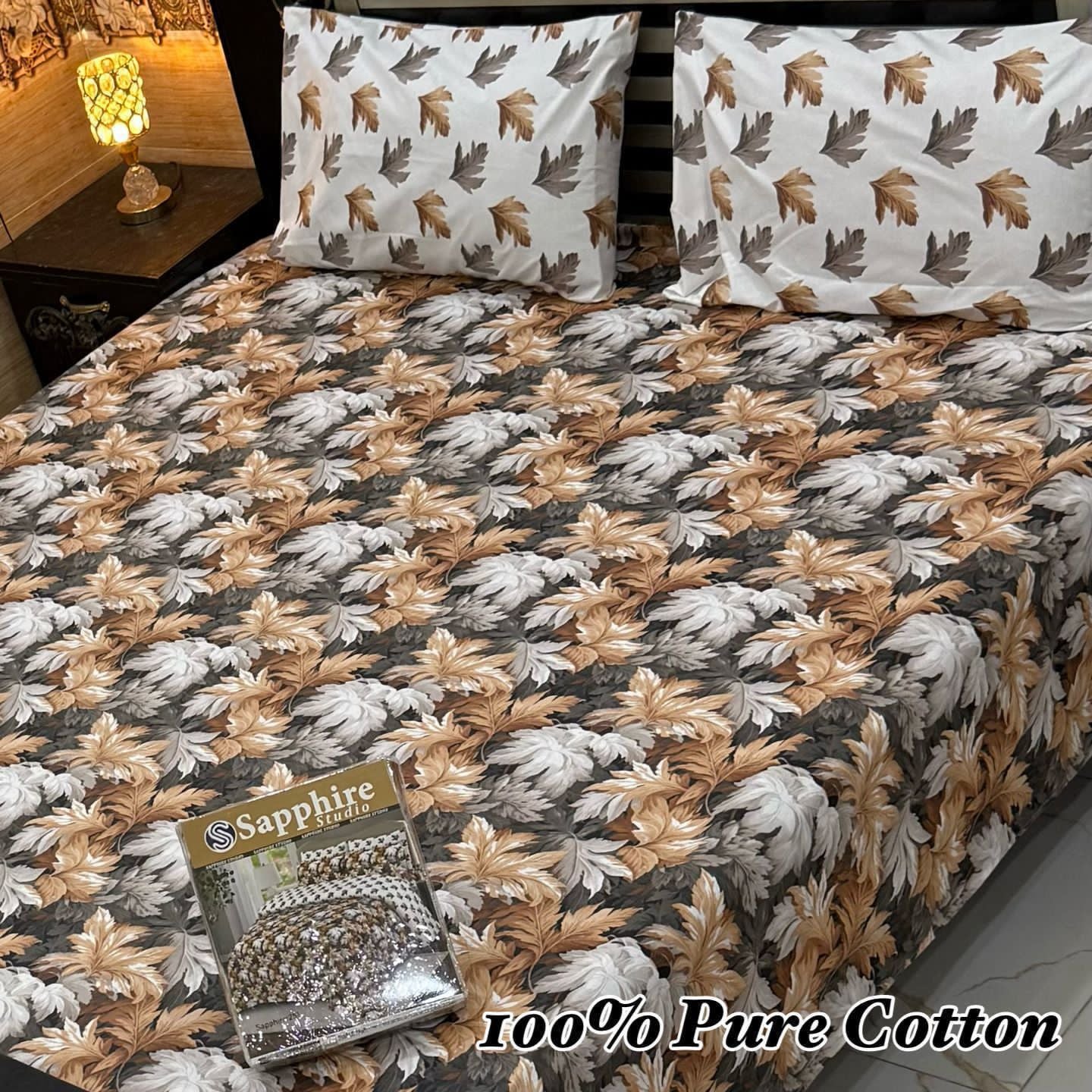 100% Pure Cotton Bedsheet 3 Piece Set AL # 152