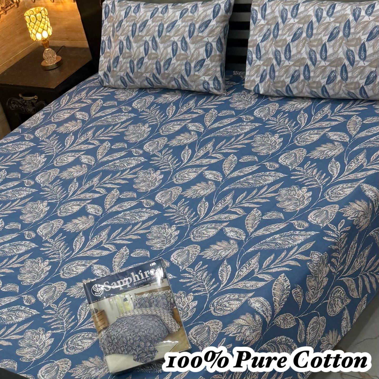 100% Pure Cotton Bedsheet 3 Piece Set AL # 153