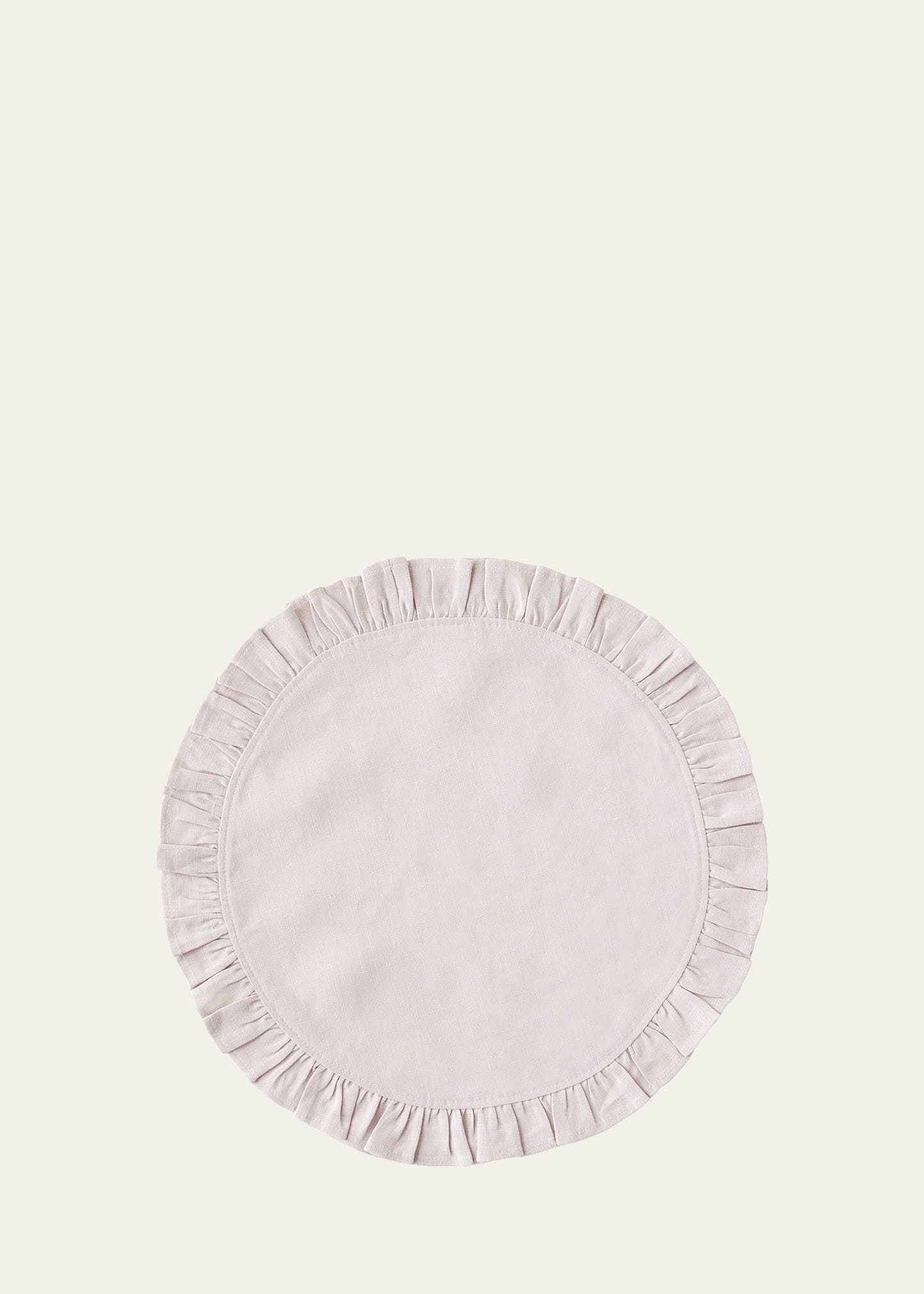 Round Ruffle Plain Cotton Placemats, Set - Aura Living