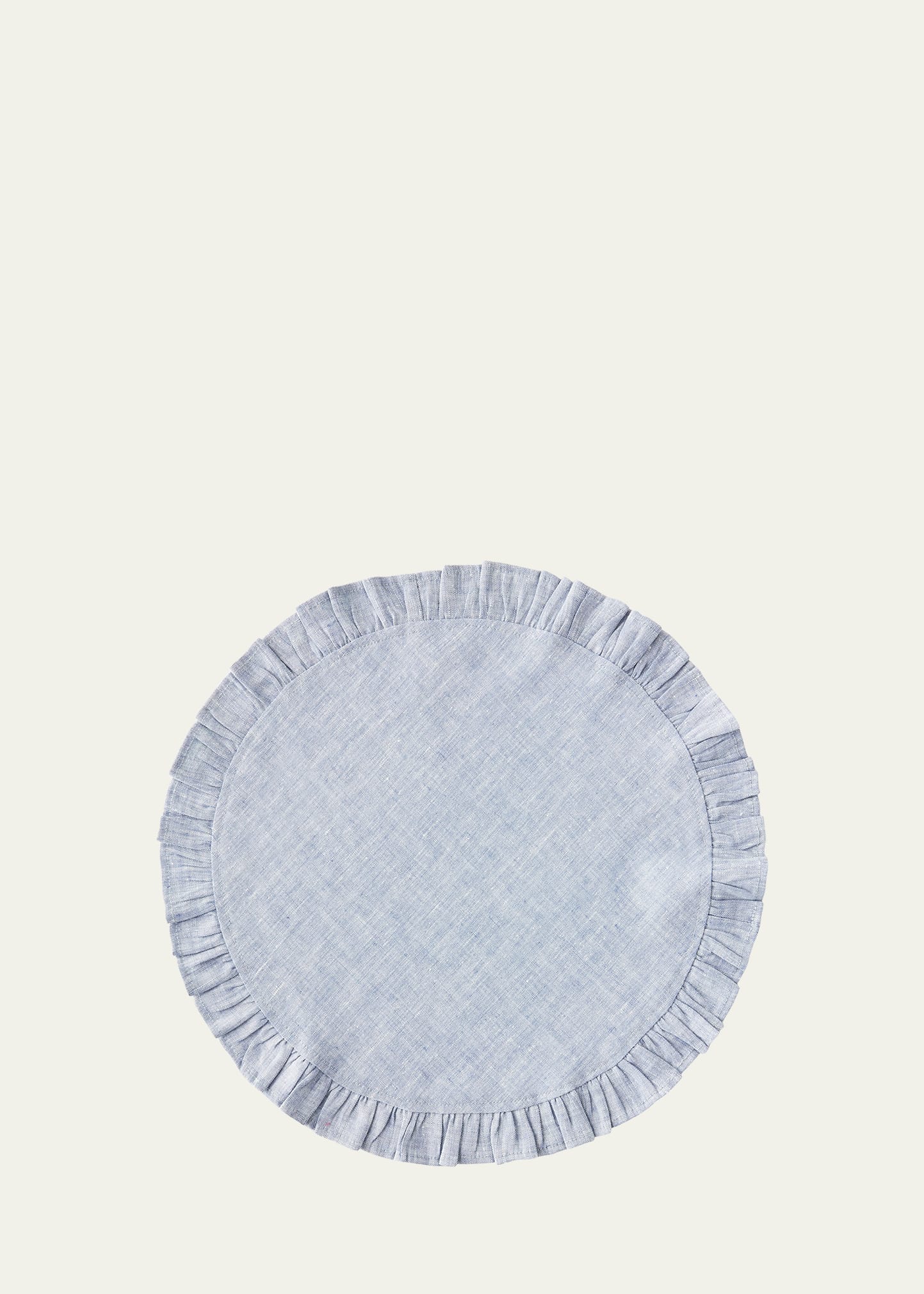 Round Ruffle Plain Cotton Placemats, Set - Aura living