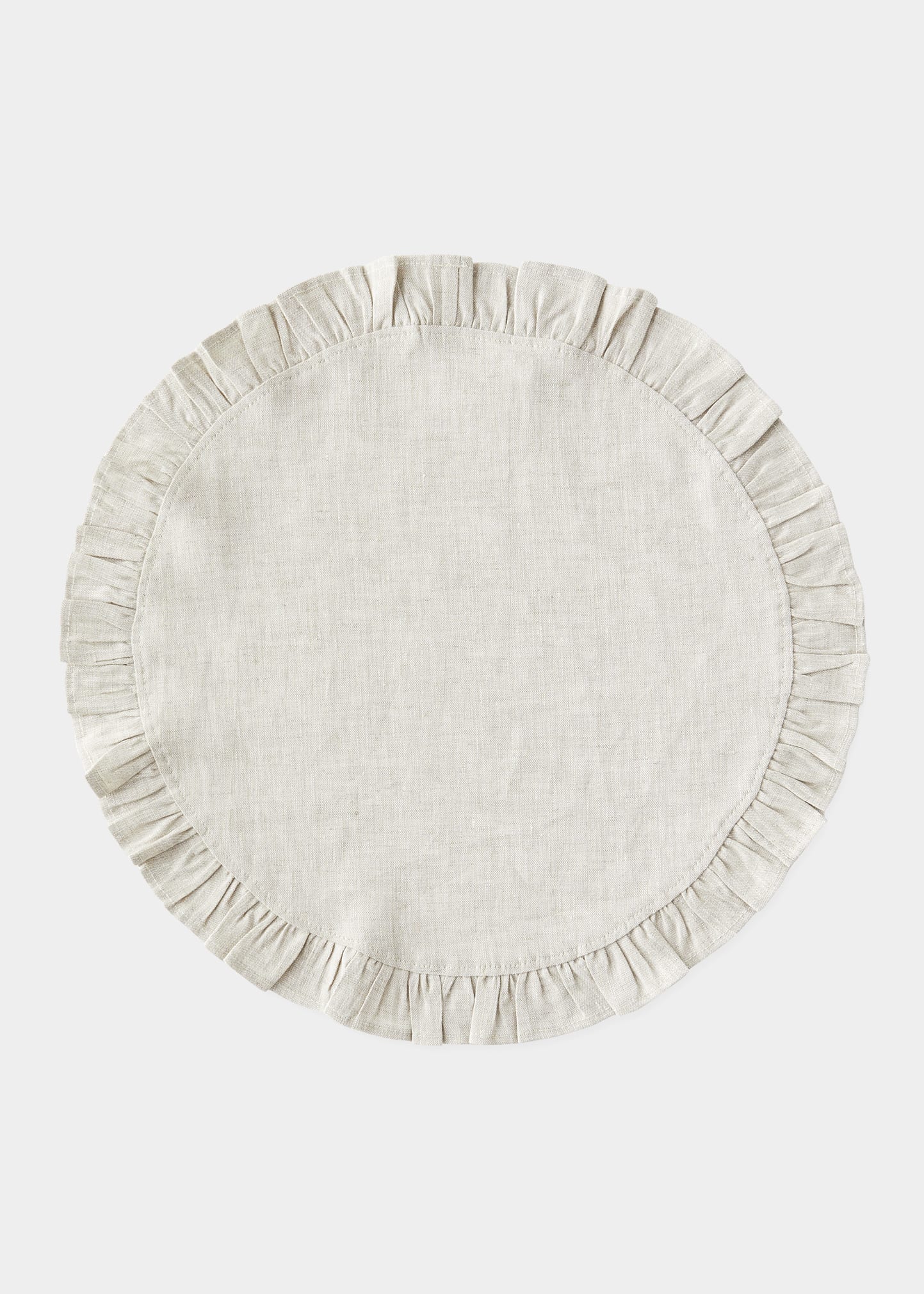 Round Ruffle Plain Cotton Placemats, Set - Aura Living
