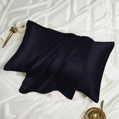 Mulberry Silk Pillowcase Pair Black - Aura Living