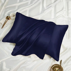 Mulberry Silk Pillowcase Pair Navy Blue - Aura Living