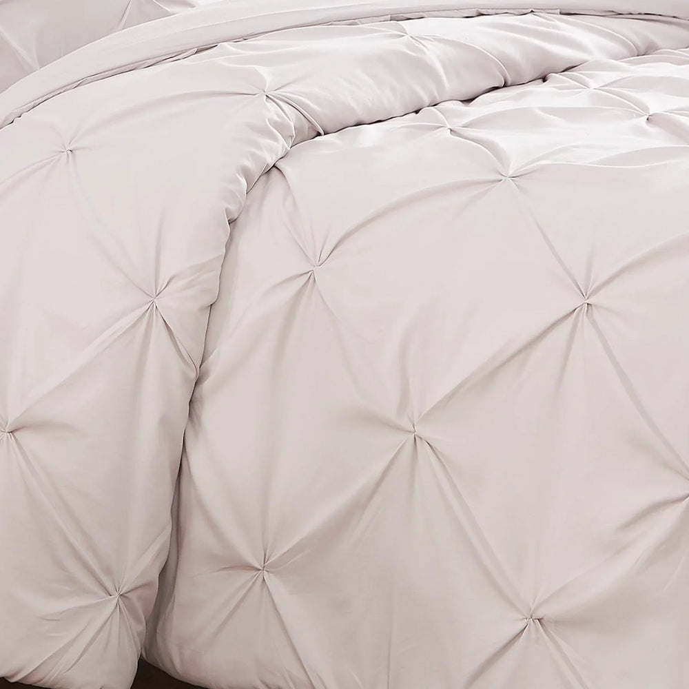 Luxury Cotton Satin Pintuck Duvet Cover Set - Off White - Aura Living