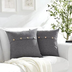 Pack of 2 Grey With Batons Jute Cushions - Aura living